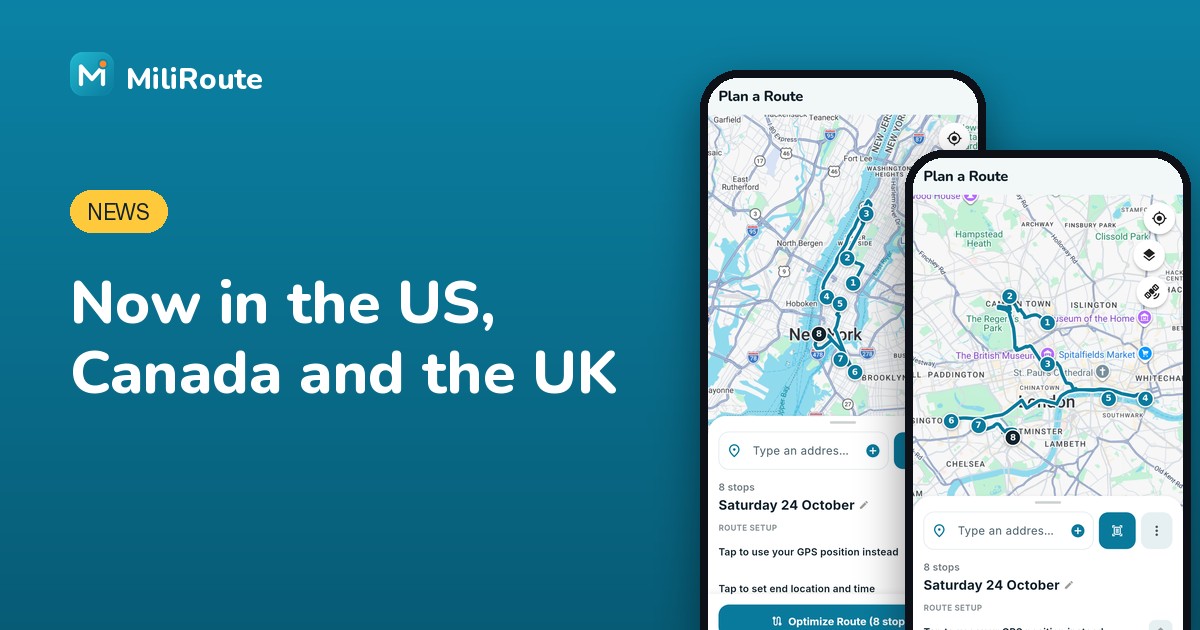 MiliRoute Now Works in the US, Canada and the UK