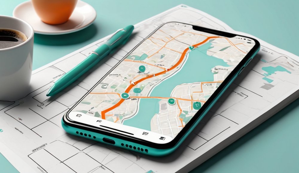 A phone showing a short list of stops with many more fading out of view